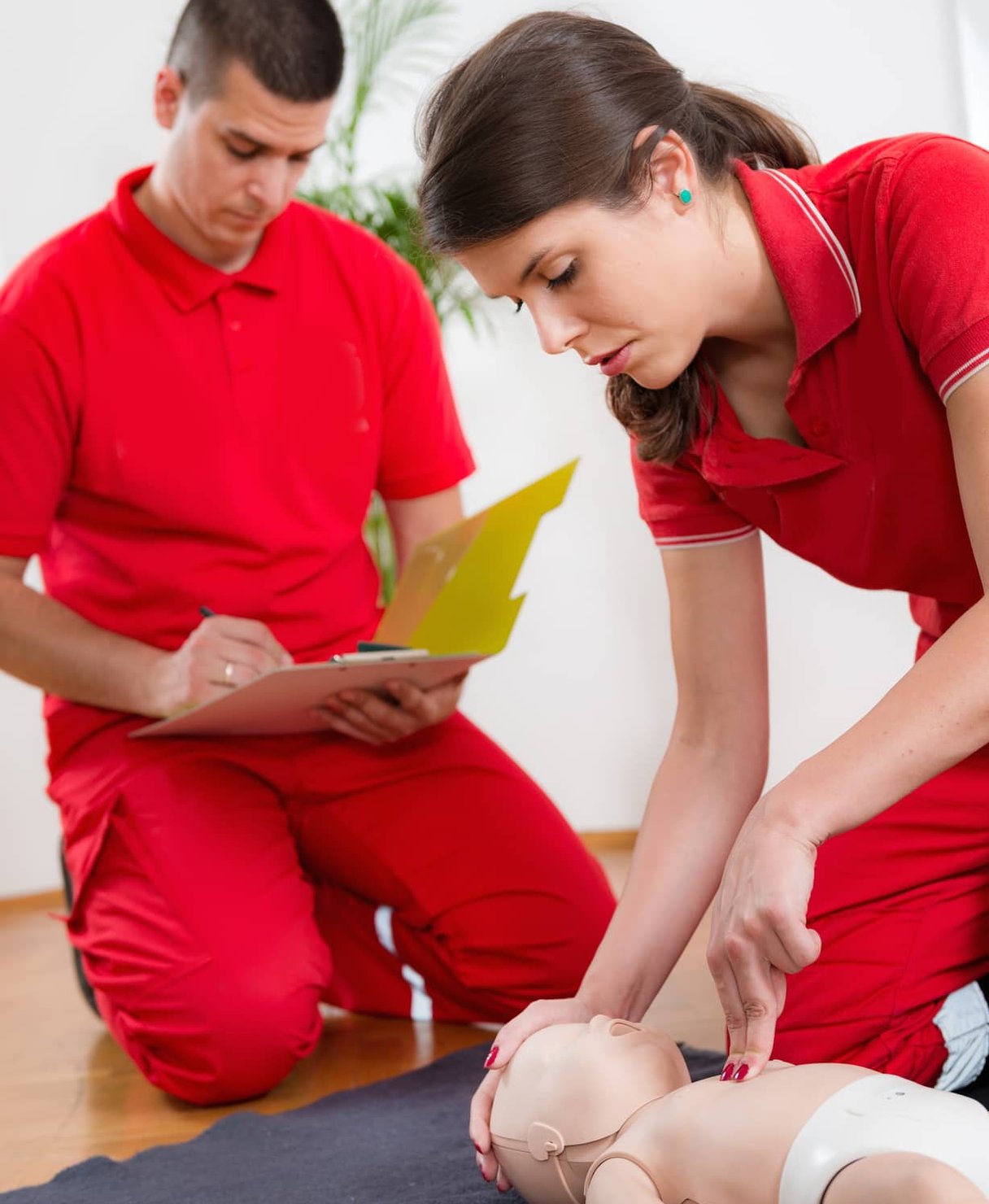 Instructors reviewing BLS skills